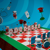 Chess Alice in Wonderland . Design, e Modelagem 3D projeto de Amanda Selau - 15.12.2022