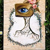 Mi proyecto del curso: Acuarela sobre madera. Traditional illustration, Fine Arts, and Watercolor Painting project by Claudia Chávez Puig - 12.18.2022