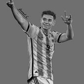 Time-lapse de Retrato de Julián Álvarez Jugador de la Selección Argentina. Un proyecto de Dibujo, Dibujo digital y Dibujo de Retrato de Leonel Cañari - 18.12.2022