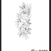 Tatouage botanique en pointillisme: Fleurs. Traditional illustration, Tattoo Design, and Botanical Illustration project by Megan Laflotte - 12.16.2022