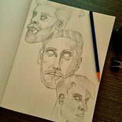 Mi proyecto del curso: Cuaderno de retratos a línea con grafito. Sketching, Drawing, Portrait Drawing, and Sketchbook project by chriscorona07 - 12.15.2022