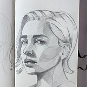 Mi proyecto del curso: Cuaderno de retratos a línea con grafito. Sketching, Drawing, Portrait Drawing, and Sketchbook project by Gustavo Martinez Avila - 12.21.2022