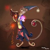 Meu projeto final: Furão Bruxo. Traditional illustration, Character Design, Drawing, Digital Illustration, Stor, telling, and Narrative project by Nathalia Oliva - 12.22.2022
