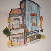 Mi proyecto del curso: Dibujo arquitectónico expresivo con marcadores de colores. Un proyecto de Bocetado, Dibujo, Ilustración arquitectónica, Sketchbook e Ilustración con tinta de Debora Herrera - 18.12.2022