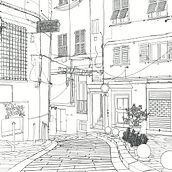 Genova, Vico Inferiore del Ferro – Progetto di fine corso. Traditional illustration, Architectural Illustration, and Digital Illustration project by Elisa Murgia - 12.24.2022