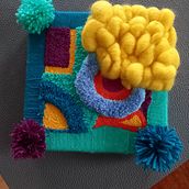 My project for course: Weaving, Embroidery & Punch Needle: Create a Textile Painting. Un proyecto de Artesanía, Bordado, Decoración de interiores, Tejido, Punch needle, Telar y Diseño textil de Nemes Patrícia - 26.12.2022