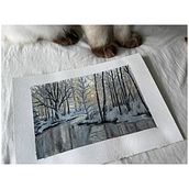 My project for course: Landscape Painting with Gouache for Beginners . Arte plastice, Pictura, Ilustrație naturalistă și Pictură cu guașă de Daria - 12.26.2022