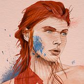 Mon projet du cours : Portrait illustré avec Procreate. Traditional illustration, Vector Illustration, Digital Illustration, and Portrait Drawing project by redingfl - 12.27.2022