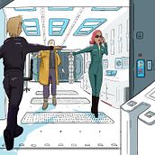 Sci-Fi assault in Spaceships. Traditional illustration, Fine Arts, Sketching, Pencil Drawing, Drawing, Artistic Drawing, and Figure Drawing project by Damien Alle - 12.27.2022