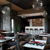 My project for course: Interior Design for Restaurants. Interior Architecture, Interior Design, Interior Decoration, Retail Design, and Spatial Design project by Victor Samuel - 12.28.2022