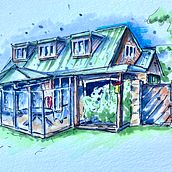 My project for course: Expressive Architectural Sketching with Colored Markers. Esboçado, Desenho, Ilustração arquitetônica, Sketchbook e Ilustração com tinta projeto de Eddie King - 29.12.2022