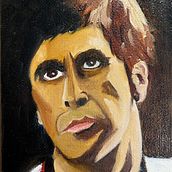 First portrait - Pacino in Scarface. Painting, and Artistic Drawing project by Shelly England - 12.29.2022