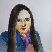 Mi proyecto del curso: Retratos estilizados en acuarela. Traditional illustration, Painting, Watercolor Painting, and Portrait Drawing project by Yadira Morán Morales - 12.20.2022
