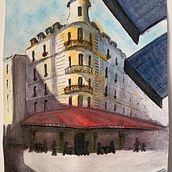 My project for course: Architectural Sketching with Watercolor and Ink. Sketching, Drawing, Watercolor Painting, Architectural Illustration, Sketchbook & Ink Illustration project by Hilal Özcan Eren - 12.29.2022