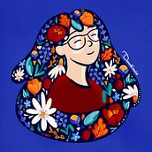 My project for course: Illustrated portraits with botanical elements Ein Projekt aus dem Bereich Digitale Illustration, Botanische Illustration und Digitale Zeichnung von Linda van den Heuvel - 30.12.2022