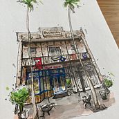 My project for course: Expressive Architectural Sketching with Colored Markers. Sketching, Drawing, Architectural Illustration, Sketchbook & Ink Illustration project by Robby Herbst - 12.31.2022