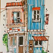 My project for course: Expressive Architectural Sketching with Colored Markers. Sketching, Drawing, Architectural Illustration, Sketchbook & Ink Illustration project by reinholdrapp - 01.01.2023