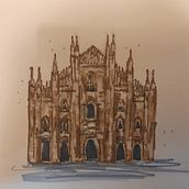 Duomo with Colored Markers. Sketching, Drawing, Architectural Illustration, Sketchbook & Ink Illustration project by zegfac - 01.01.2023
