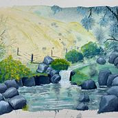 My project for course: Fantasy Landscapes with Watercolor & Gouache . % Jane tarafından hazırlanan Güzel sanatlar, Tablo, Sulubo, a Resim, Doğalcı İllüstras, on, Guaj Bo, Ve ama projesi - 01.02.2023