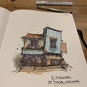 My project for course: Expressive Architectural Sketching with Colored Markers. Sketching, Drawing, Architectural Illustration, Sketchbook & Ink Illustration project by whissy - 01.02.2023