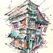My project for course: Expressive Architectural Sketching with Colored Markers. Esboçado, Desenho, Ilustração arquitetônica, Sketchbook e Ilustração com tinta projeto de bettina_stokhammer - 02.01.2023