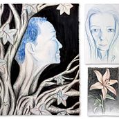 Mi proyecto del curso: Retrato creativo en claroscuro con lápiz. Traditional illustration, Pencil Drawing, Portrait Drawing, Artistic Drawing, and Colored Pencil Drawing project by Trinidad Martín - 01.03.2023