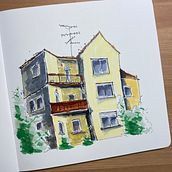 My project for course: Expressive Architectural Sketching with Colored Markers. Sketching, Drawing, Architectural Illustration, Sketchbook & Ink Illustration project by Olena Openko - 01.03.2023