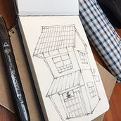 Meu projeto do curso: Desenho arquitetônico expressivo com marcadores coloridos. Sketching, Drawing, Architectural Illustration, Sketchbook & Ink Illustration project by larikprota - 01.03.2023