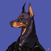 Badass Dog. Projekt z dziedziny Trad, c i jna ilustracja użytkownika Ri Trautman - 03.01.2023