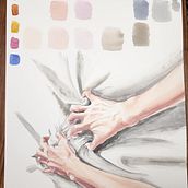 My project for course: Illustration of Hands with Expressive Watercolors. Painting, Watercolor Painting, and Figure Drawing project by Amy P - 01.01.2023
