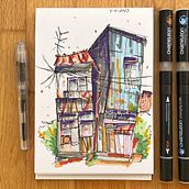 Mój projekt z kursu: Rysunek architektoniczny: kolor i artystyczna ekspresja. Un proyecto de Bocetado, Dibujo, Ilustración arquitectónica, Sketchbook e Ilustración con tinta de Magdalena Gryczka - 04.01.2023