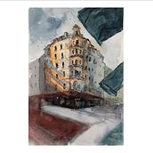 My project for course: Architectural Sketching with Watercolor and Ink. Projekt z dziedziny Sketching,  R, sunek, Malowanie akwarelą,  R, sunek architektoniczn, Sketchbook,  R i sunek atramentem użytkownika Mimi Ladva - 31.12.2022