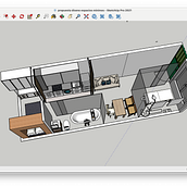 espacios minimos vivienda-comercial. Design project by Marly Martinez - 01.04.2023