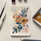 My project for course: Artistic Floral Watercolor: Connect with Nature. Un progetto di Illustrazione tradizionale, Pittura, Pittura ad acquerello e Illustrazione botanica di Brigi Vassné Tóth - 08.03.2023