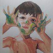 Retrato de mi sobrino. Traditional illustration, Watercolor Painting, and Portrait Drawing project by carolina.aubery - 01.05.2023