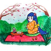 Mi proyecto del curso: Ilustración en acuarela con influencia japonesa. Traditional illustration, Drawing, and Watercolor Painting project by rominamad1988 - 01.05.2023