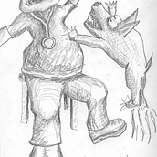 My dog responds badly to her veterinarian.. Traditional illustration project by jayherskowitz - 01.06.2023