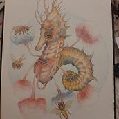LA PROTECCIÓN; Proyecto final del curso Ilustración surrealista con animales. Traditional illustration, Fine Arts, Creativit, Drawing, Sketching, Artistic Drawing, Decoration, and Editorial Illustration project by Sandrine Molinas - 01.06.2023