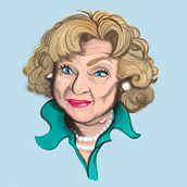 Betty White. Traditional illustration project by Chelsea Moffatt - 12.30.2021