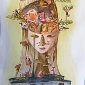 My project for course: Surreal Illustration with Watercolor and Ink. Traditional illustration, Fine Arts, Painting, Drawing, and Watercolor Painting project by Sophie Ullmann - 01.06.2023