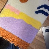 Mon projet du cours : Technique du tufting pour la création de tapis. Un proyecto de Artesanía, Decoración de interiores, Tejido, DIY y Diseño textil de Pauline Chantepy - 06.01.2023
