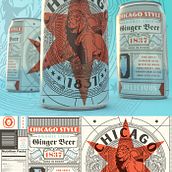 Chicago Ginger Beer Concept for Adobe. Un proyecto de Diseño, Ilustración tradicional y Packaging de Billy Baumann - 06.01.2023