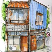 My project for course: Expressive Architectural Sketching with Colored Markers. Sketching, Drawing, Architectural Illustration, Sketchbook & Ink Illustration project by andy_andromeda - 01.06.2023