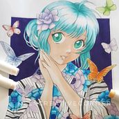 Mein Abschlussprojekt für den Kurs: Mangas mit Markern kolorieren . % Daniela Exner tarafından hazırlanan Geleneksel illüstras, on, Çizgi roman, Renk Teorisi, Ve Manga projesi - 01.06.2023