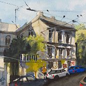 My project for course: Urban Landscapes in Watercolor. Fine Arts, Watercolor Painting, and Architectural Illustration project by Nikos Sinis - 01.07.2023