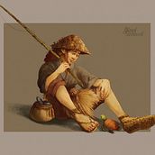 Urashima Taro. Een project van Traditionele illustratie, Ontwerp van personages, Digitale illustratie,  Concept art, Digitale tekening y  Digitaal schilderij van Joviana Marques - 06.01.2023