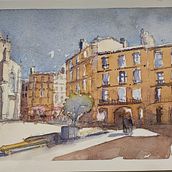 My project for course: Architectural Illustration with Watercolor. Traditional illustration, Sketching, Drawing, Watercolor Painting, Architectural Illustration, and Sketchbook project by hussayni - 12.30.2022