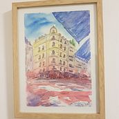Mein Abschlussprojekt für den Kurs: Architektonische Zeichnung mit Aquarell und Tinte. Un progetto di Bozzetti, Disegno, Pittura ad acquerello, Illustrazione architettonica, Sketchbook e Illustrazione con inchiostro di cl.uckermann - 08.01.2023