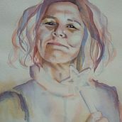 Mi proyecto del curso: Retrato artístico en acuarela. Un proyecto de Bellas Artes, Pintura, Pintura a la acuarela y Dibujo de Retrato de Montse - 06.01.2023