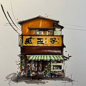 Mon projet du cours : Esquisses d'architecture expressives aux feutres de couleur. Un progetto di Bozzetti, Disegno, Illustrazione architettonica, Sketchbook e Illustrazione con inchiostro di Katy Daigle - 07.01.2023